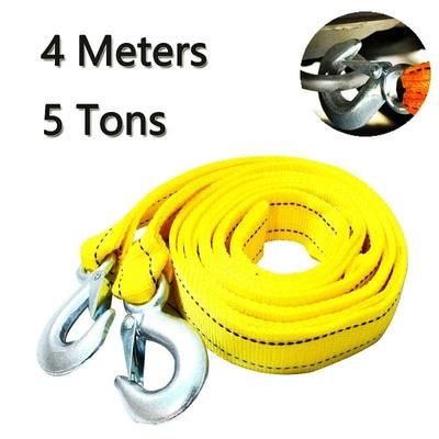 Heavy Duty Car Tow Cable, Recovery Rope With Forged Hooks For Trailers, Vans & Roadside Emergencies 4m 5ton