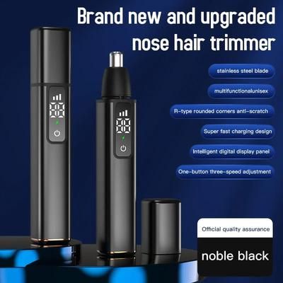 Xiaomi Rechargeable Nose And Ear Hair Trimmer With Touch Screen And Type C Fast Charging black