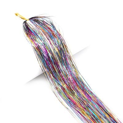 Long Sparkle Hair Tinsel Extension, Glitter Shiny Strands For Women Braiding, Headdress, Party, Hippie Hair Accessory 15 22inches 55cm