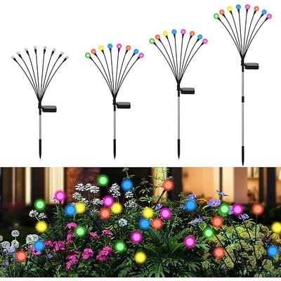 Solar Firefly Garden Lights Wind Driven LED Landscape Lamps For Outdoor Lawn & Holiday Decor rgb 6 Led 1pc