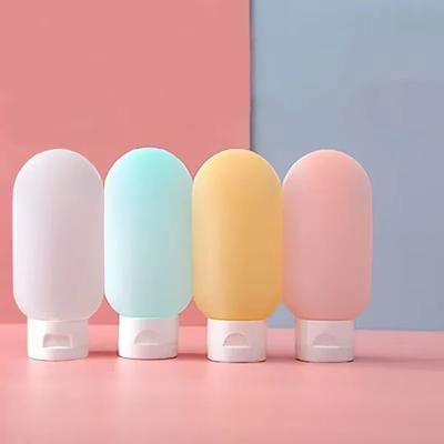 Refillable Bottle, Soft Silicone Lotion Container, Squeeze Tube Empty Bottle For Travel Shampoo & Toiletries light Colorful