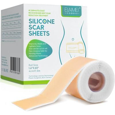 150cm SiliconTreatment E Scar Treatment Tape Reusable Gel Patch For Acne, Burn, Surgical & Trauma Scar Reduction 4cmx1.5m