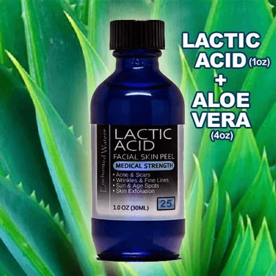 Lactic Acid Skin Peel 25% With 100% Pure Organic Aloe Vera Gel Moisturizer Medical Strength AHA Face Exfoliant For Acne Lactic Acid Skin Peel 25% With 100% Pure Organic Aloe Vera Gel Moisturizer Medical Strength AHA Face Exfoliant For Acne