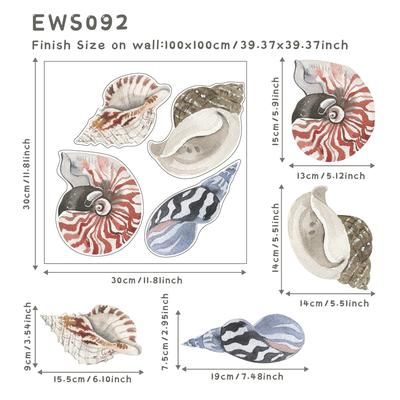 Underwater World Fish Wall Stickers, Waterproof Watercolor Coral Ocean Wall Decals For Bathroom, Nursery, Baby Room ews092 as Picture Shows