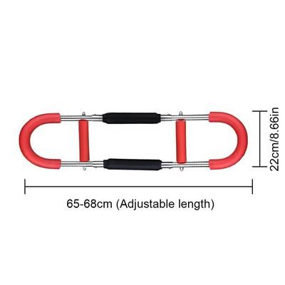 Adjustable Arm Exerciser Bar With Foam Handle And Chest Expander red