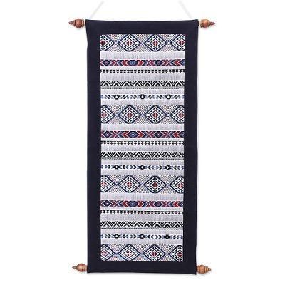Thai Winter,'Handmade Cotton Floral Wall Hanging from Thailand'