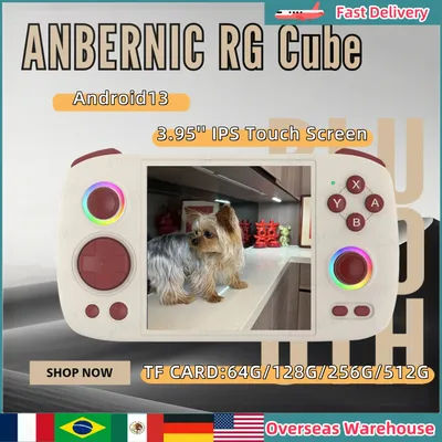 ANBERNIC RG Cube Handheld Game Consoles 3.95'' IPS Multi-touch Screen Video Game Console Android 13 RGB Joystick 5200mAh Gifts