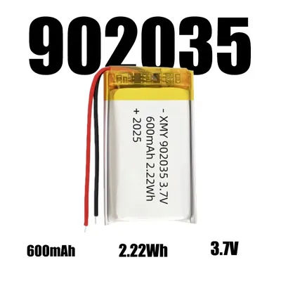 Batterie au Lithium polymère LiPo 902035 3.7V 600mAh, batterie rechargeable 1 ~ 10 pièces pour MP3 DVD PAD caméra GPS ordinateur portable Bluetooth