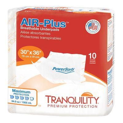 Tranquility AIR-Plus Disposable Underpad 30 X 36 Inch Powersorb Material Heavy Absorbency (816455_CS)