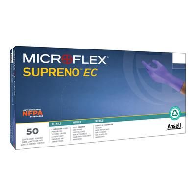 Supreno EC Exam Glove Large NonSterile Nitrile Extended Cuff Length Textured Fingertips Blue Chemo Tested / Fentanyl Tested (445999_CS)