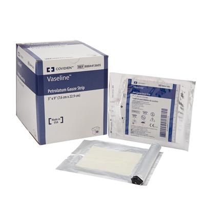 Vaseline Petrolatum Impregnated Dressing Rectangle 3 X 9 Inch Sterile (163164_BX)