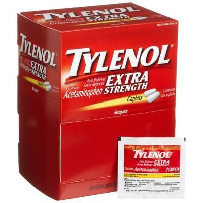 Tylenol Pain Relief 500 mg Strength Acetaminophen Caplet 50 per Box (695057_CS)