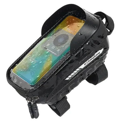 RZAHUAHU Bicycle Bag Waterproof Touch Screen Cycling Bags MTB Bike Top Front Tube Frame Bag 7.0inch Phone Case Bike Accessories