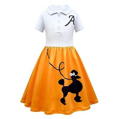 Anni 1950 Retrò Vintage Vestito Gonne a barboncino Costume Ragazze Carnevale Mascherata Feste Performance Bambini Vestito