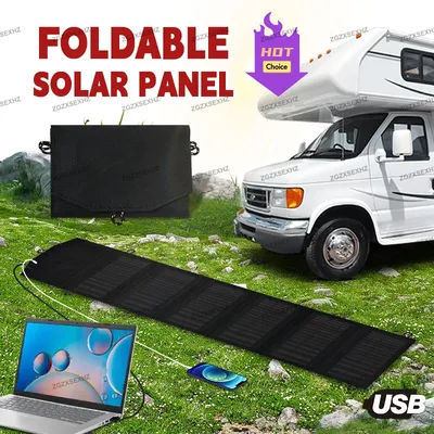 20W Photovoltaic Foldable Solar Panel Portable Charger for Camping Outdoor Waterproof with Solar Battery USB for Phones RV Boat