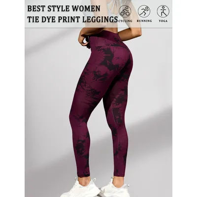 Super Soft High Waisted Tie Dye Leggings for Women Yoga Running Gym No See Through Workout Athletic Tights Push Up Gym Fitness