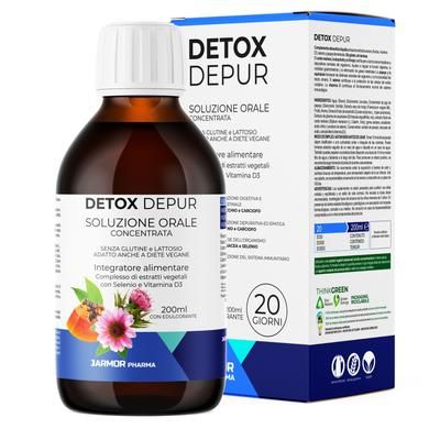 Detox Depur 200ml Drenante Naturale e Depurativo Fegato Intestino Card