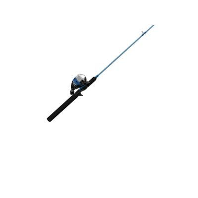 Zebco 33 Salt Fisher Spincast Reel and Rod Combo 6ft 6in 2-PC Telescopic Rod Medium-Heavy SZ 30 Reel 3.6-1 Ratio 4-PC Strike King Tackle Kit Blue