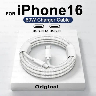 Câble de chargeur rapide d'origine 60w type-c pour Apple Iphone 16 15 Pro Max Plus câble de charge rapide de Type C