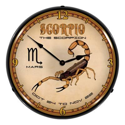 Collectable Sign and Clock Scorpio Backlit Wall Clock