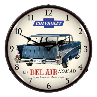 Collectable Sign and Clock 1957 Chevrolet Bel Air Nomad Backlit Wall Clock