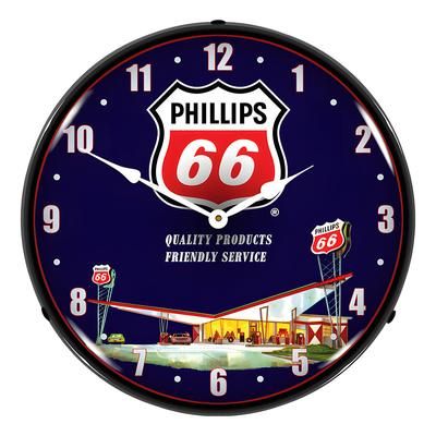 Collectable Sign and Clock Phillips 66 Gas Station Backlit Wall Clock