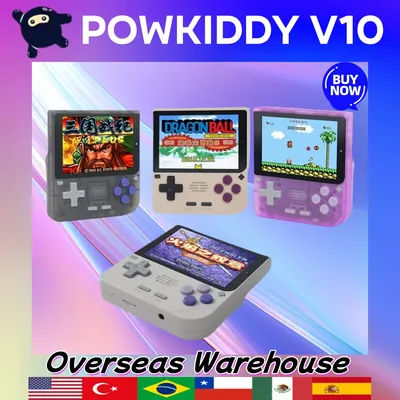 POWKIDDY V10 Handheld Game Console 3.5 Inch 480*320 IPS OCA Full Screen Retro Opendinglinux Handhelds Cheap Children Gifts NEW