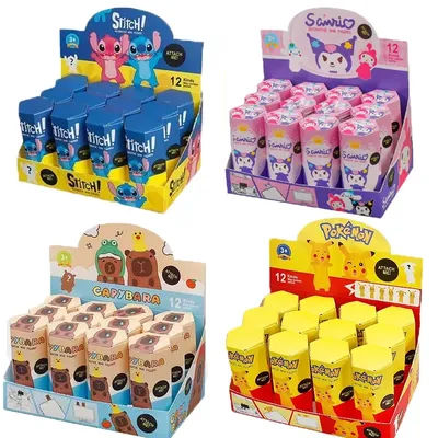 12pcs Hot Sale Disney Stitch Labubu Sanrio Blind Box Angel Surprise Box Cartoon Figures Doll Phone Decoration Toy Christmas Gift