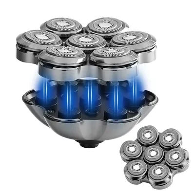 Magnetic Adsorption Replaceable Electric Shaver Head 7D Floating Blade With Double Knife Net Spare Common Interface Razor Head