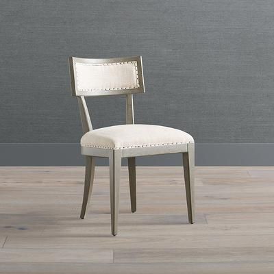 Set of 6 Hunter Dining Chair - Stone Gray, Creme Linen Performance - Frontgate