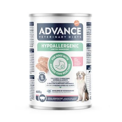 6x400g Pork Hypoallergenic Veterinary Diets Advance Wet Dog Food