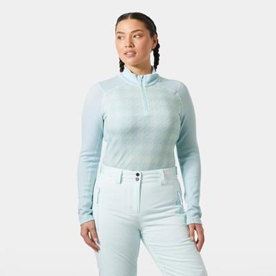 Helly Hansen Women's Lifa Merino Midweight Graphic 1/2 Zip Base Layer Blue L