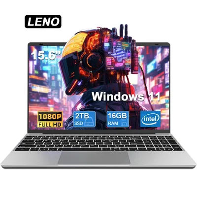 15.6" Ultra Slim Laptop Intel N3700 Notebook Gamer 16GB RAM 2TB SSDWindows11 Pro 1920*1080 Display Office Study Computer PC