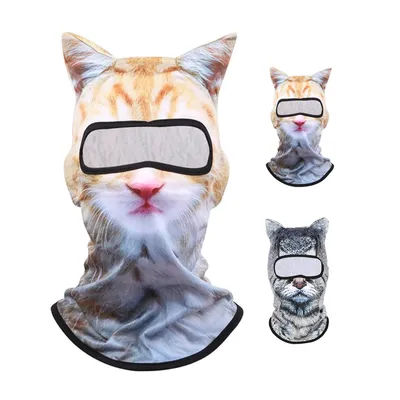 Cagoule de Ski en forme d'animal de chat 3D, masque de Ski avec oreilles, adapté aux Festivals de musique, les faisceaux, le Ski, Halloween ou les fêtes en plein air