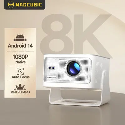 Magcubic Auto Focus Android14 900ANSI 4K Projector 8K Native 1080P HY350Max With Wifi6 BT5.4 16G Allwinner H726 Portable Outdoor