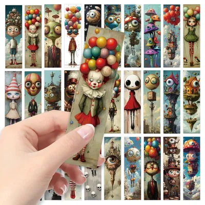 32pcs, bizarre surreal bookmarks, back-to-school season, Christmas, Halloween, suitable for teachers, readers, and birthdays.