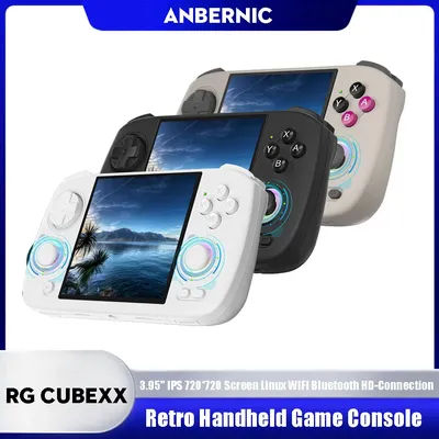 ANBERNIC RG CubeXX Handheld Game Console 3.95" IPS 720*720 Screen Linux WIFI Bluetooth HD-Connection Retro Video Gaming Console