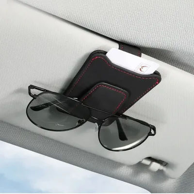 Porta occhiali da sole per visiera parasole per auto, occhiali in pelle scamosciata Clip per gancio per occhiali Porta occhiali da sole per auto Accessori per clip per biglietti