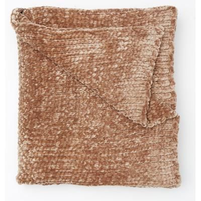 Chenille Knitted Throw Blanket by BrylaneHome in Taupe