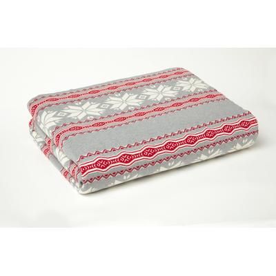 Holiday Knitted Throw Blanket by BrylaneHome in Heather Grey Snowflake