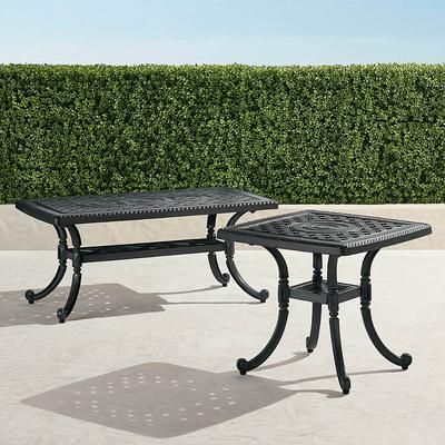 Carlisle Cast-top Tables in Onyx Aluminum - Side Table - Frontgate