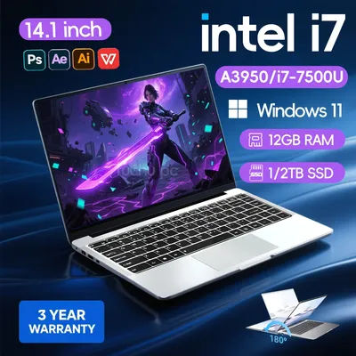 Windows 11 Office Laptop intel core i7-7500U/intel Atom x7 A3950 12GB RAM 1TB/2TB SSD 4K HD NoteBook Study Laptops