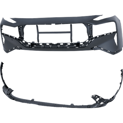 Replacement Bumper Cover Primed, Front, Upper & Lower, 1-year unlimited-mileage warranty SET-RH01030091PQ