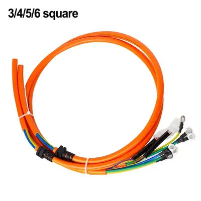 E-bike Brushless Motor Wire 1.2m 3/4/5/6 Square Pure Copper Orange Five-wire Interface Motor Cable For 400W-4000W Motor Parts