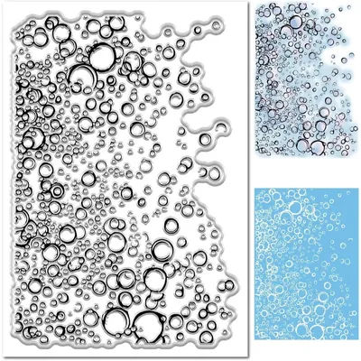 Clear Stamp for Card Making Blue Drop of Water Raindrop Rubber Silicone Background Reusable Transparent Seals