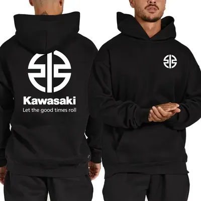 Kawasaki Let The Good Times Roll Men's Spring And Autumn Extreme Sports Hoodie Women's Casual Sweatshirt Couple Street Pullover