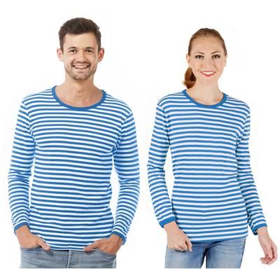 Marinière manches longues, unisexe, bleu