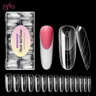 BNG 150 pièces français double ongles formes Poly Extension Gel formes couverture complète ovale pointe d'ongle constructeur moules pour manucure 15 tailles