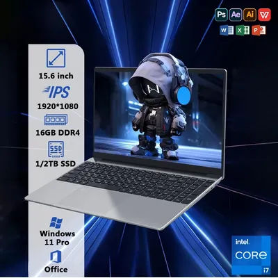 Windows 11 Intel Core i7 8500Y 15.6 Inch Laptop 16GB RAM 1TB SSD Fingerprint Unlock Study Office Pc Laptops