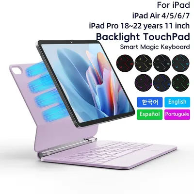 Magic Keyboard for iPad Air 4 Air 5 Air 6 Air 7 11 inch case for iPad Pro 11 inch 2018-2022 Generation Cover Smart Cover